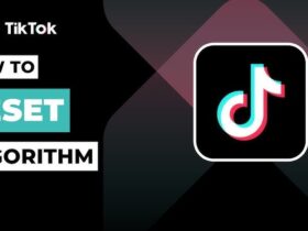 “Step-by-step TikTok settings screen demonstrating how to reset algorithm by clearing cache and selecting not interested”