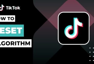 “Step-by-step TikTok settings screen demonstrating how to reset algorithm by clearing cache and selecting not interested”